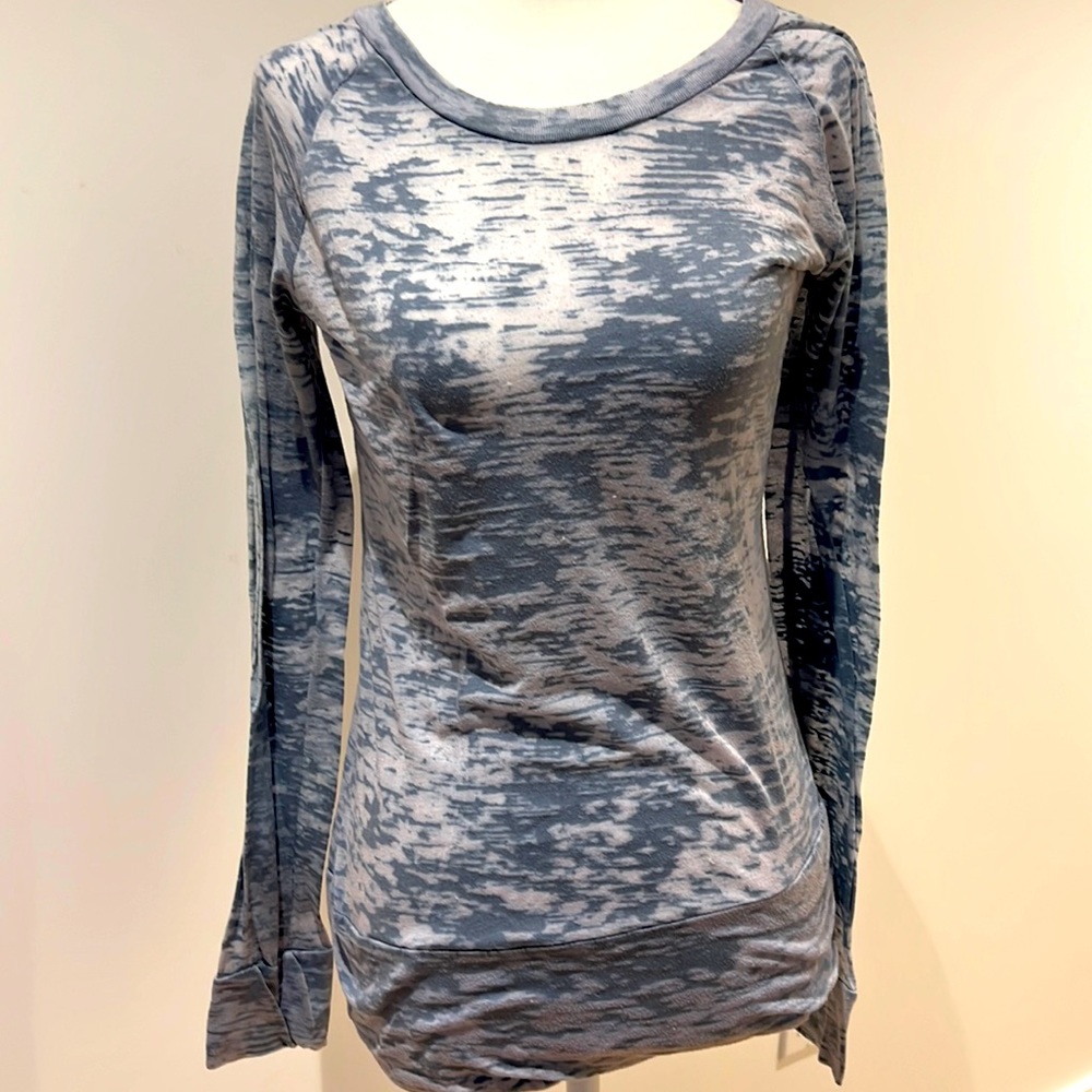 Alternative Apparel Gray Burnout Long Sleeve Tunic Top Medium